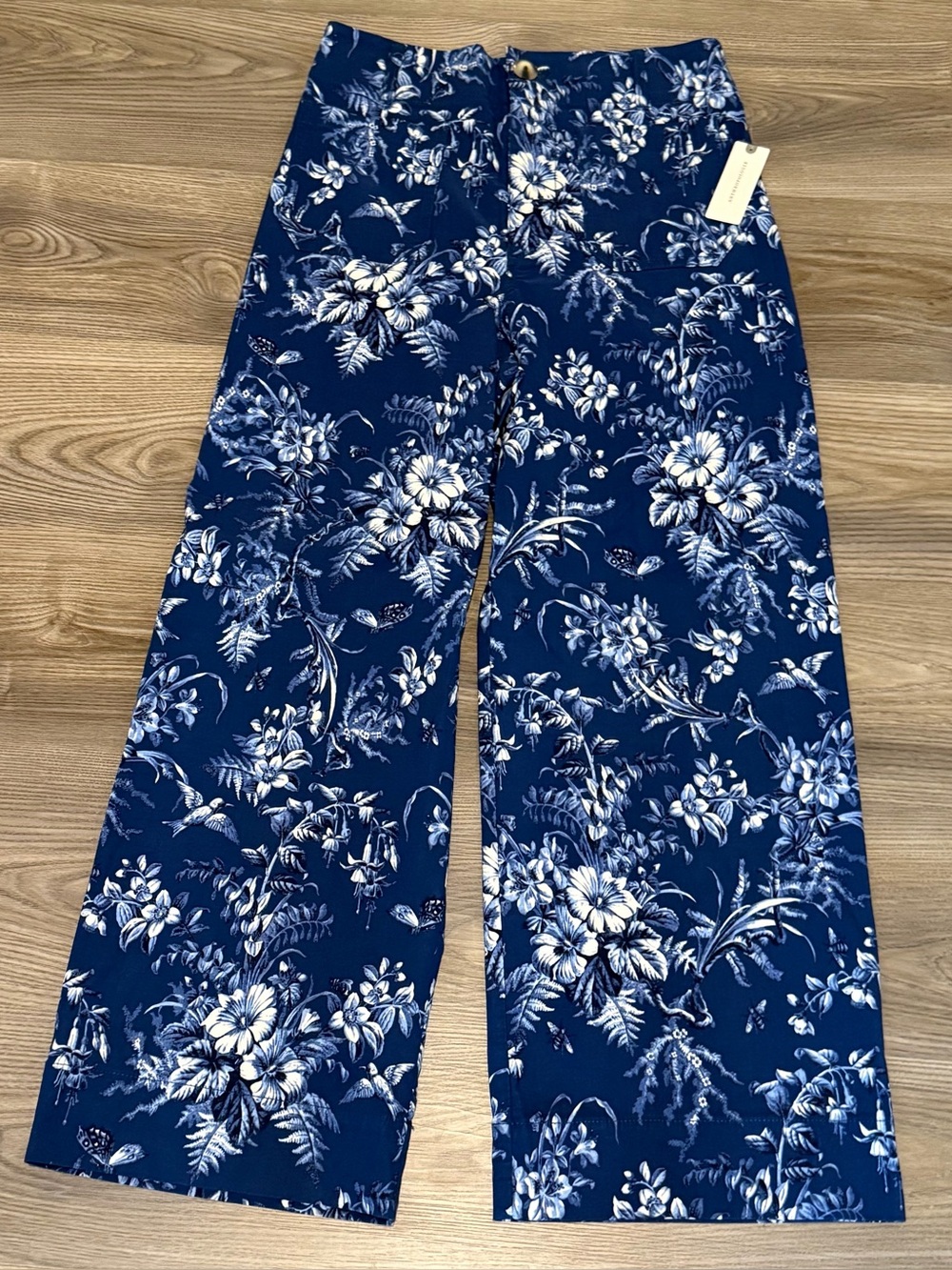 Anthropologie Maeve the Colette Tropical Print Blue Wide Leg Pants size 29 NWT - Picture 10 of 10
